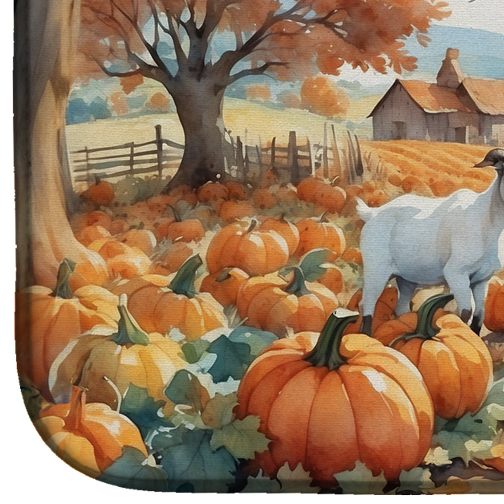 Caroline's Treasures Autumn Goats Dish Drying Mat