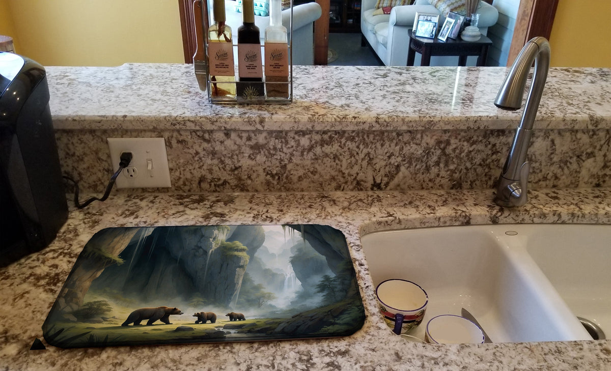 Caroline's Treasures Cave Bears Dish Drying Mat