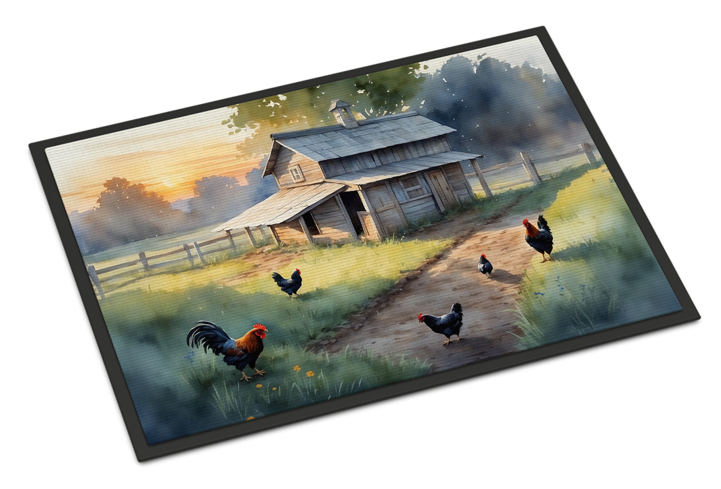 Caroline's Treasures Chicken Coop at Dawn Doormat-24x36 Indoor / Outdoor Rug | Made in USA