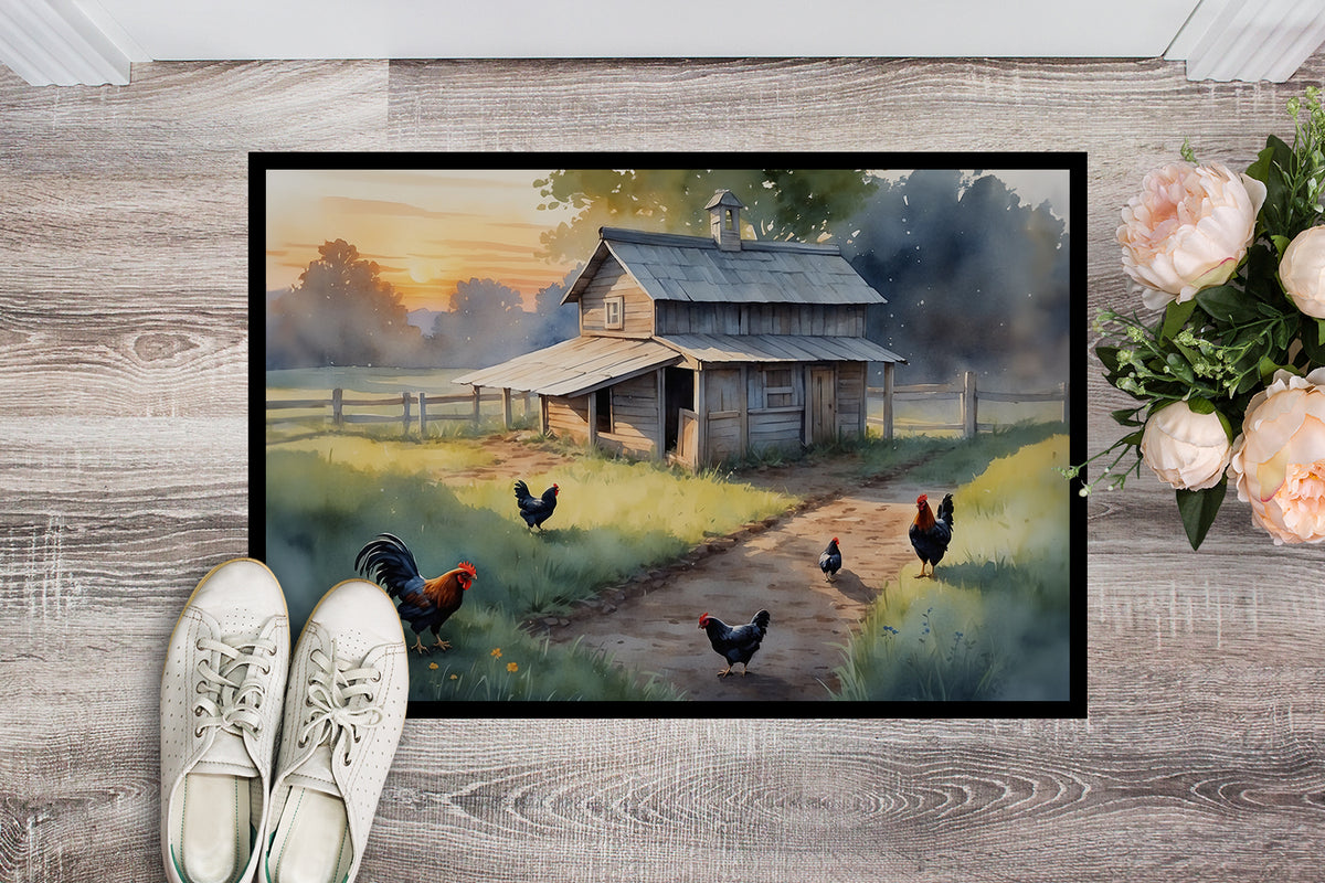 Caroline's Treasures Chicken Coop at Dawn Doormat - 18X27 Indoor / Outdoor Rug | Made in USA