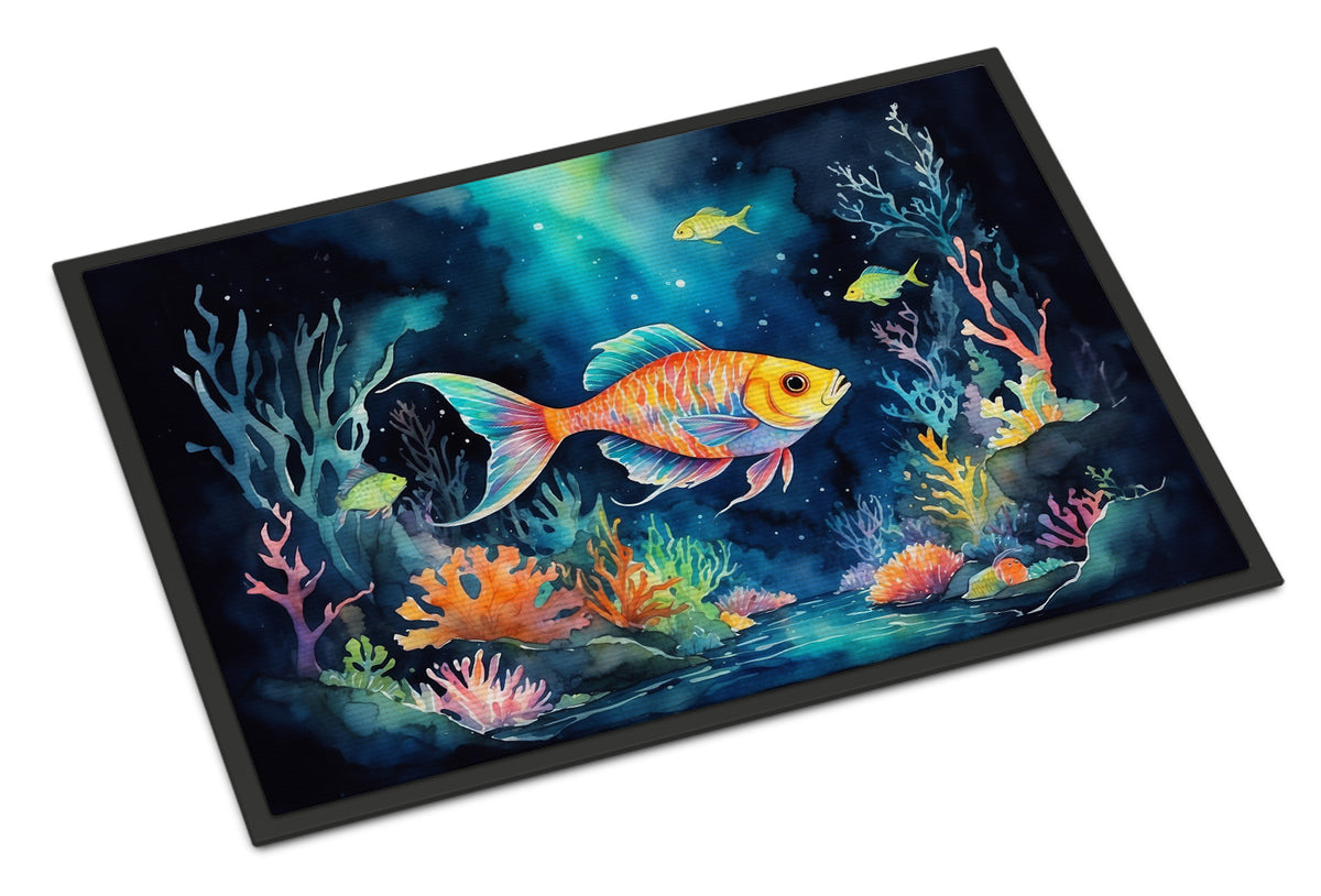 Caroline's Treasures Bioluminescent Fish Doormat-24x36 Indoor / Outdoor Rug | Made in USA