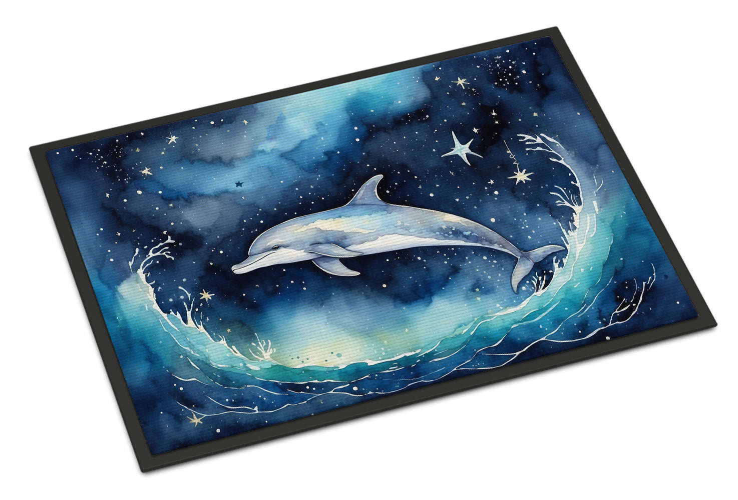 Caroline's Treasures Dolphin in a Starry Sea Doormat - 18X27 Indoor / Outdoor Rug | Made in USA