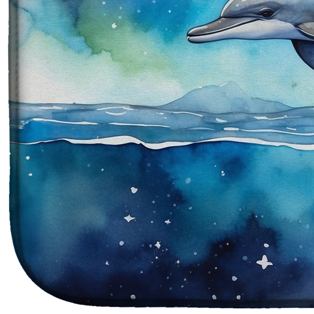 Caroline's Treasures Dolphin in a Starry Sea Dish Drying Mat