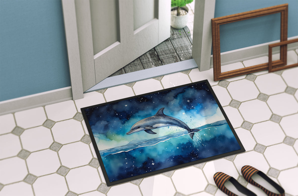 Caroline's Treasures Dolphin in a Starry Sea Doormat-24x36 Indoor / Outdoor Rug | Made in USA