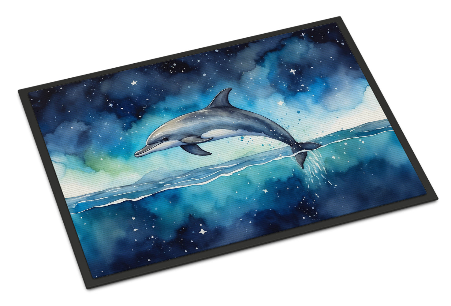 Caroline's Treasures Dolphin in a Starry Sea Doormat - 18X27 Indoor / Outdoor Rug | Made in USA
