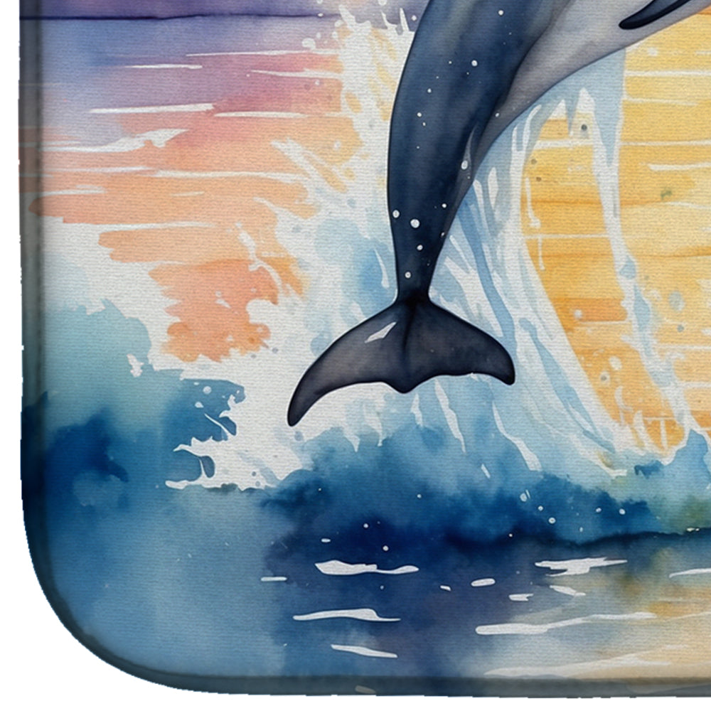 Caroline's Treasures Dolphin Leaping at Sunrise Dish Drying Mat