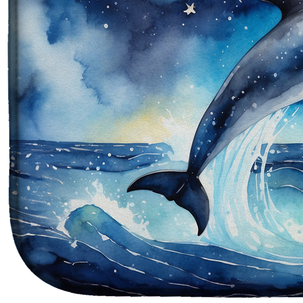 Caroline's Treasures Dolphin in a Starry Sea Dish Drying Mat