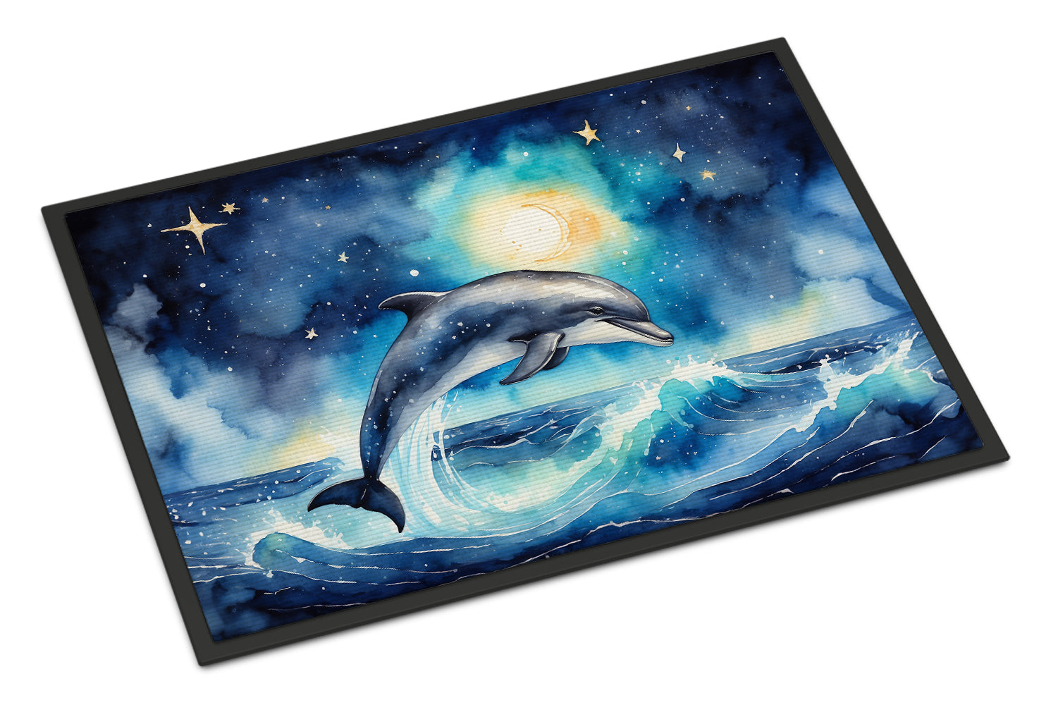 Caroline's Treasures Dolphin in a Starry Sea Doormat-24x36 Indoor / Outdoor Rug | Made in USA