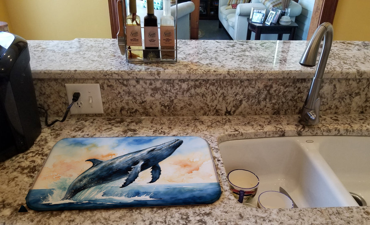 Caroline's Treasures Humpback Whale Breaching Dish Drying Mat