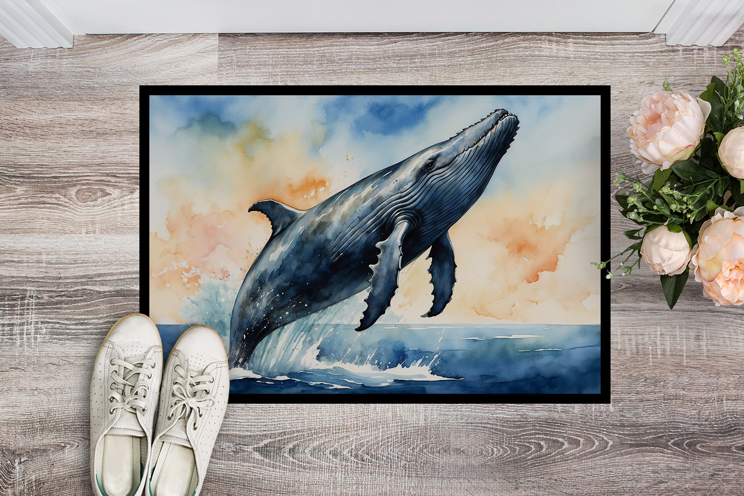 Caroline's Treasures Humpback Whale Breaching Doormat-24x36 Indoor / Outdoor Rug | Made in USA