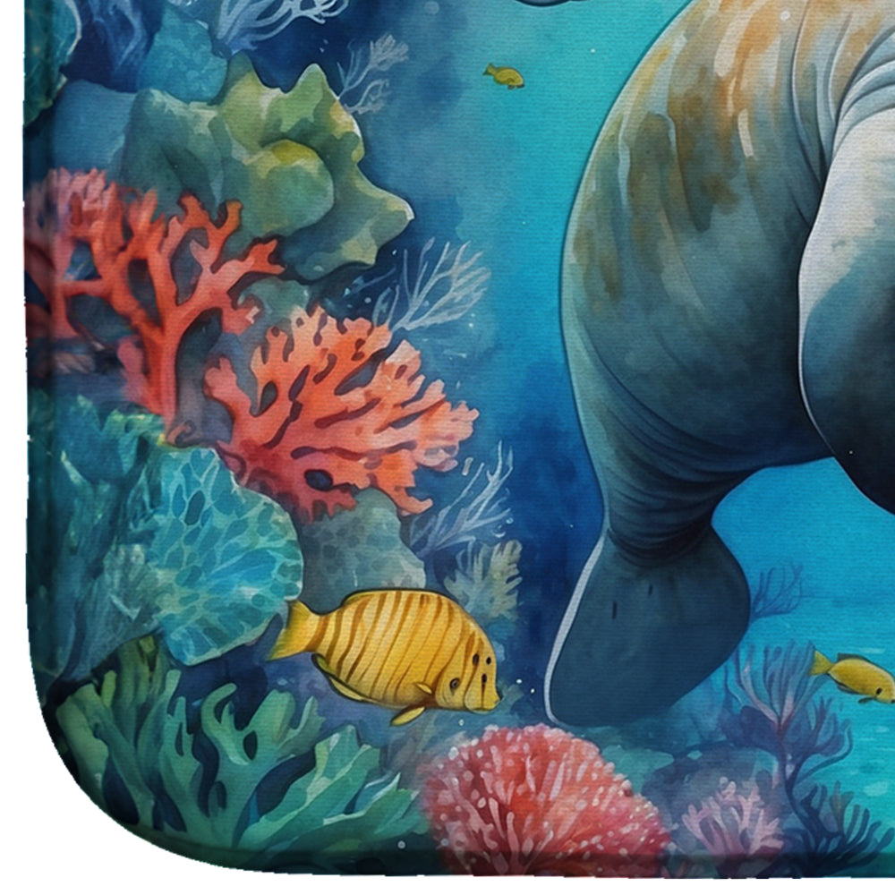 Caroline's Treasures Manatee and Coral Reefs Dish Drying Mat