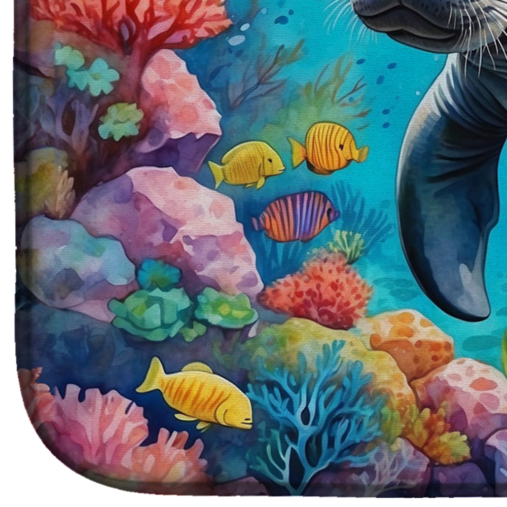 Caroline's Treasures Manatee and Coral Reefs Dish Drying Mat