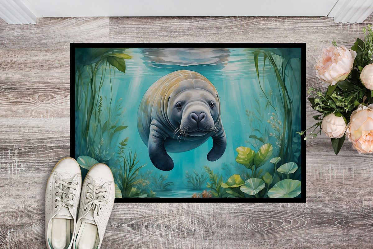Caroline's Treasures Manatee in a Crystal-Clear Spring Doormat