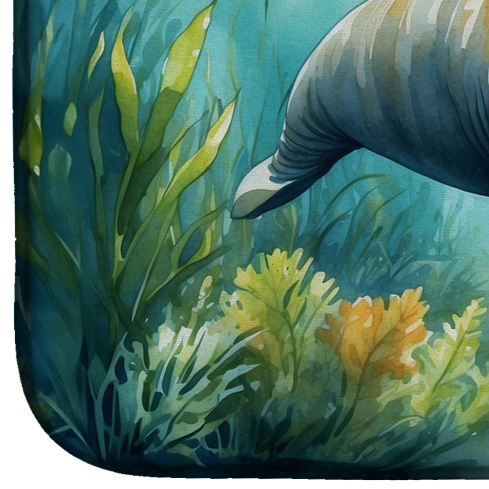 Caroline's Treasures Manatee in a Seagrass Bed Dish Drying Mat