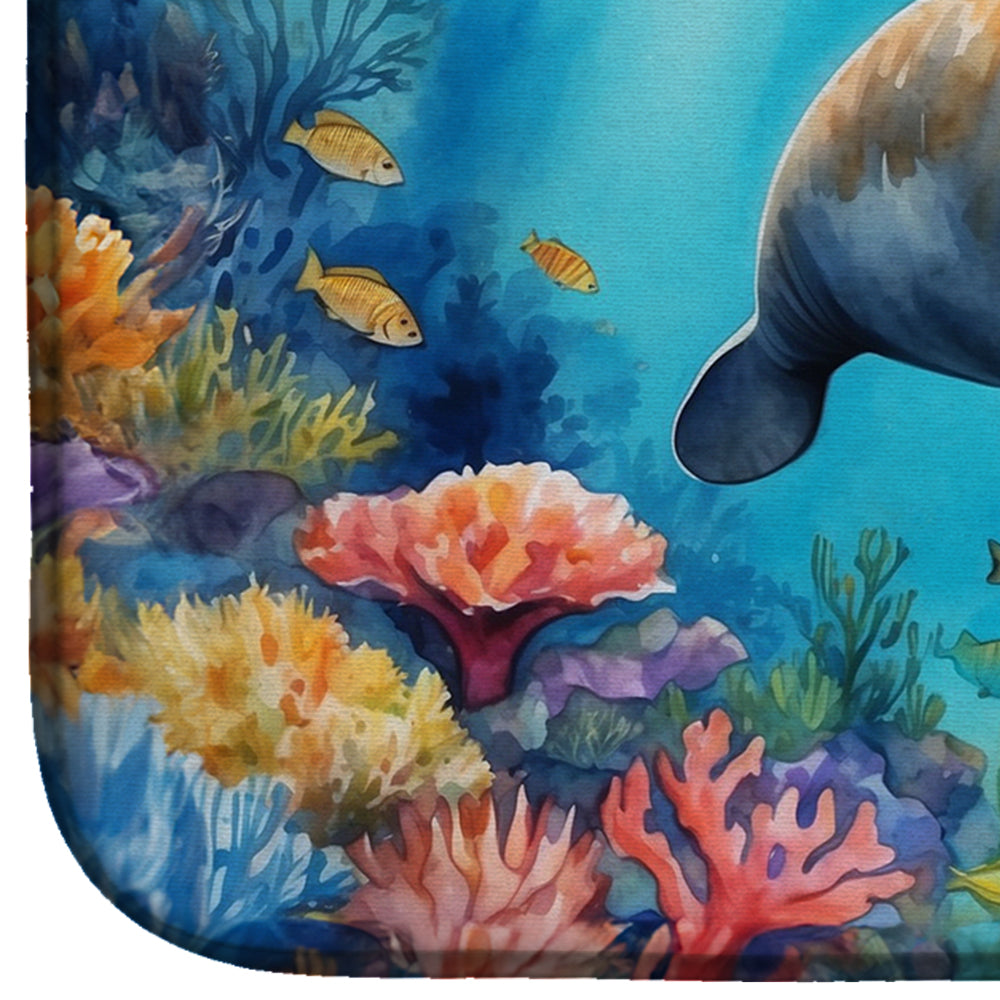Caroline's Treasures Summer Manatee Dish Drying Mat