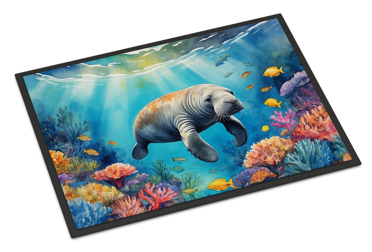 Caroline's Treasures Summer Manatee Doormat-24x36 Indoor / Outdoor Rug | Made in USA