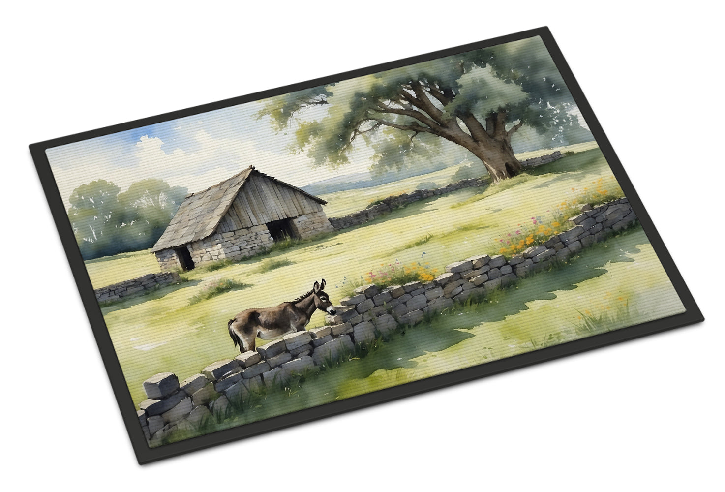 Caroline's Treasures Donkey by the Stone Wall Doormat-24x36 Indoor / Outdoor Rug | Made in USA
