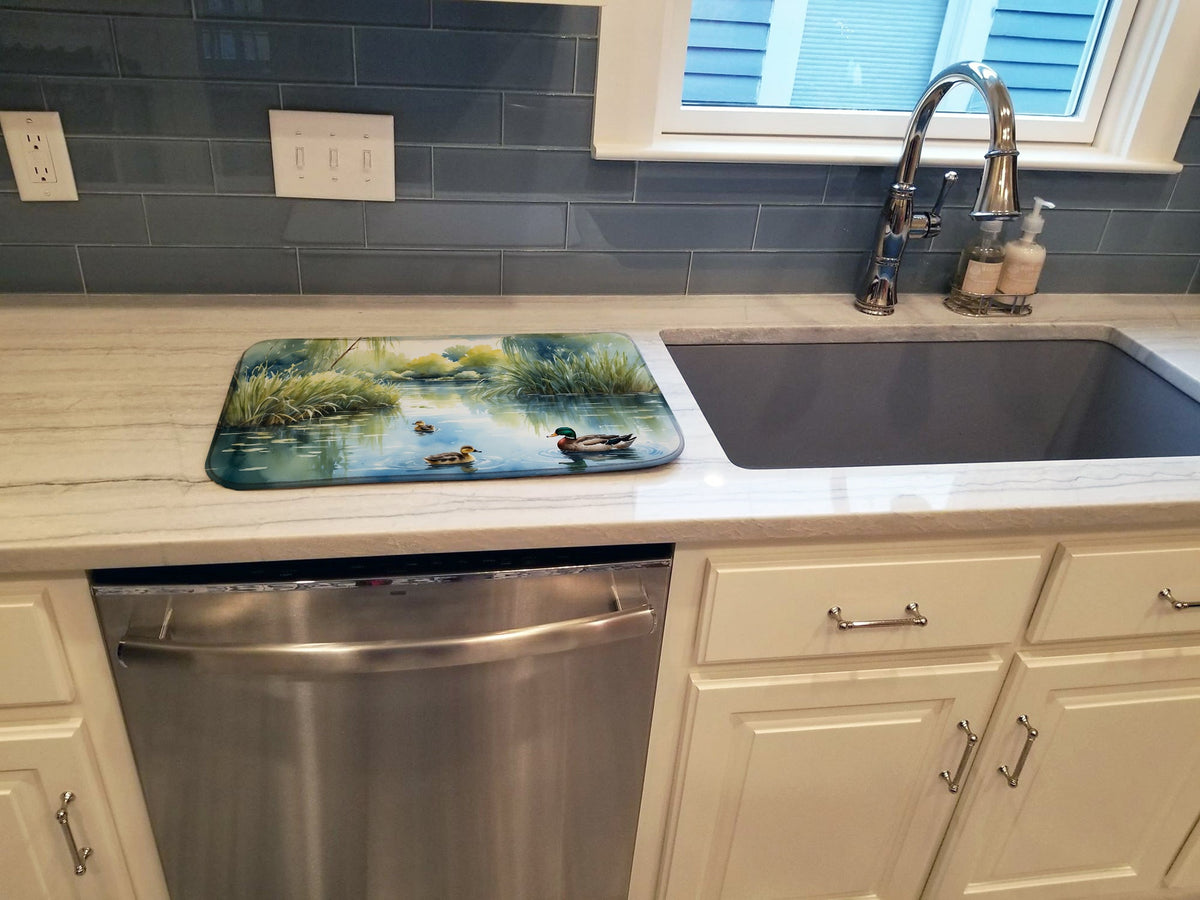 Caroline's Treasures Ducks by the Pond Dish Drying Mat