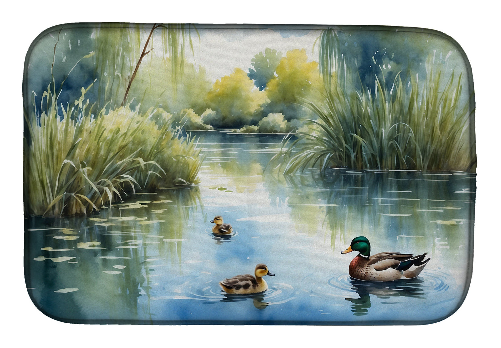 Caroline's Treasures Ducks by the Pond Dish Drying Mat