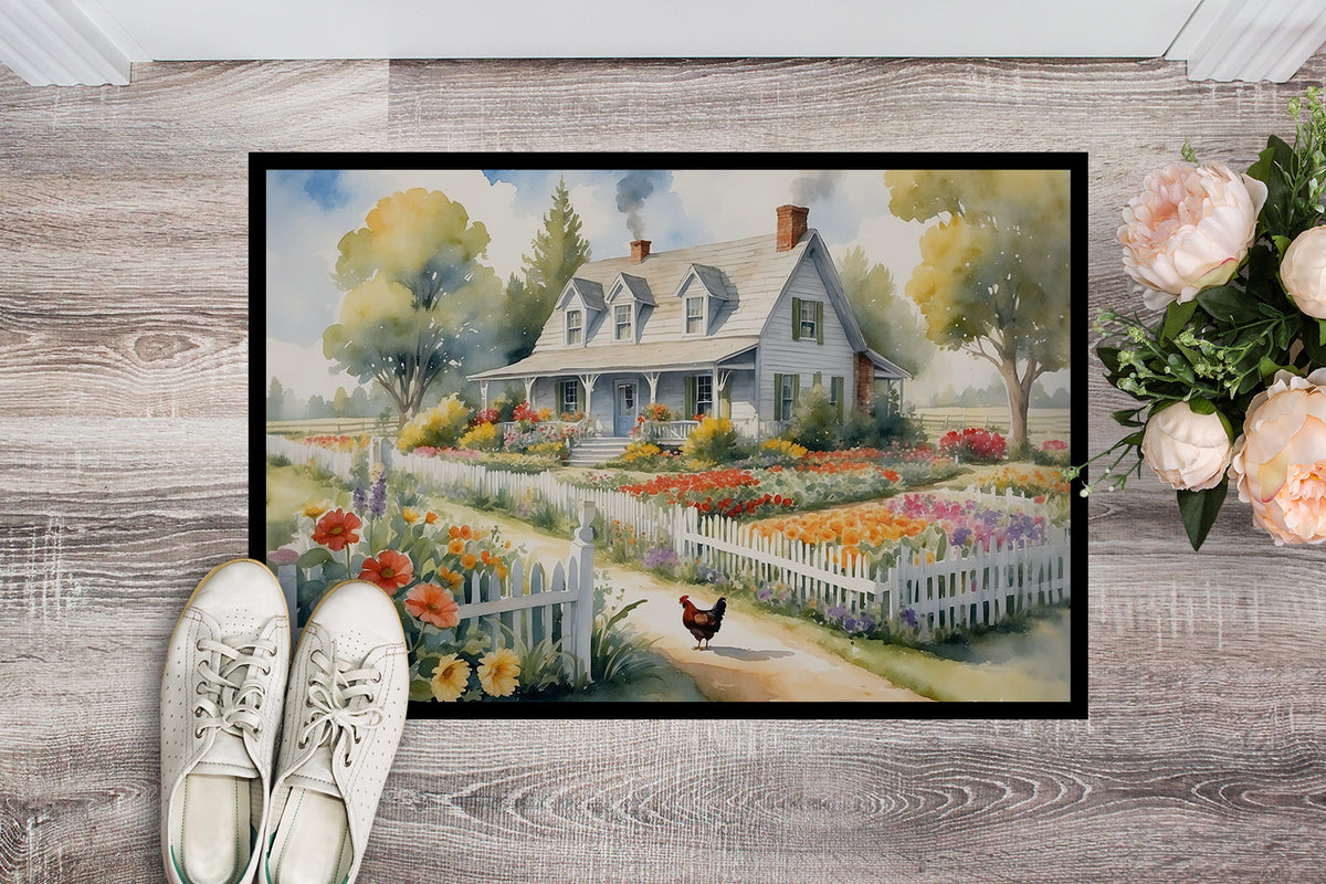 Caroline's Treasures Chicken Farmhouse Garden Doormat