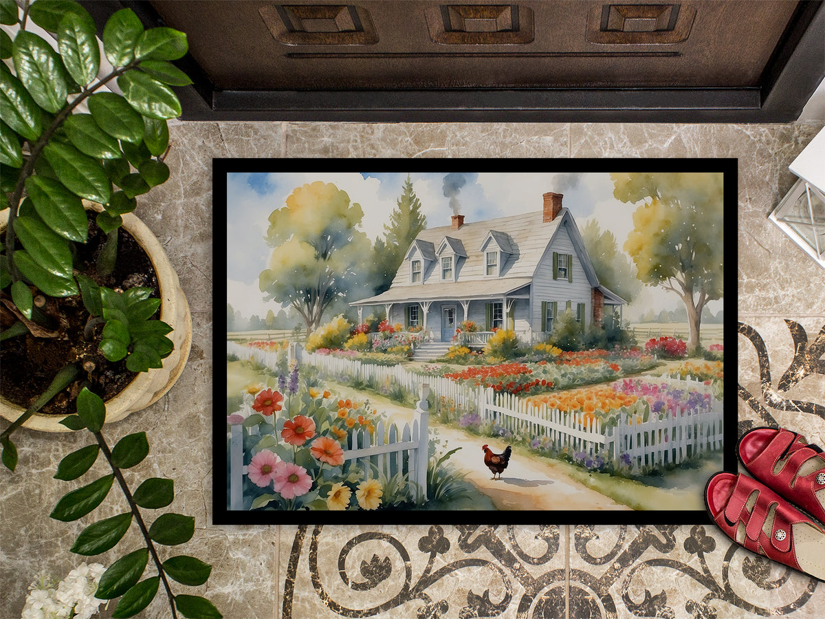 Caroline's Treasures Chicken Farmhouse Garden Doormat