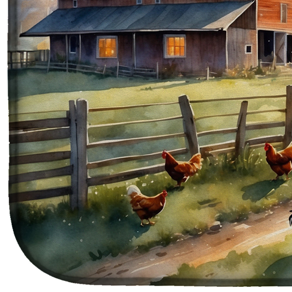 Caroline's Treasures Chicken Farmyard Sunrise Dish Drying Mat