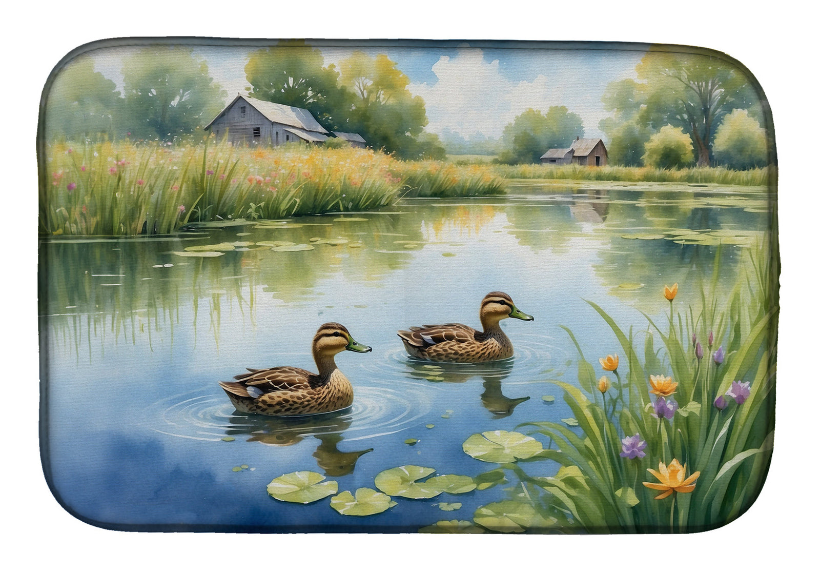 Caroline's Treasures Mother Duck Dish Drying Mat