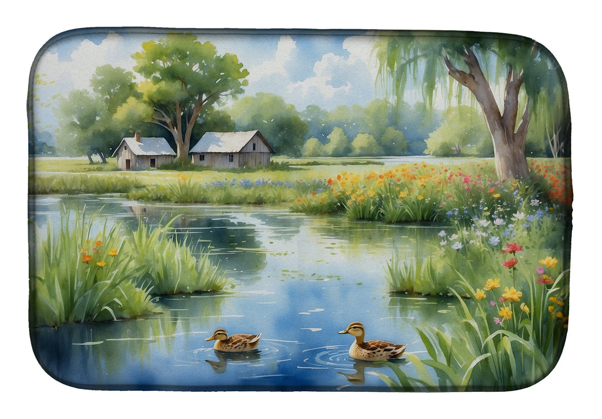 Caroline's Treasures Mother Duck Dish Drying Mat