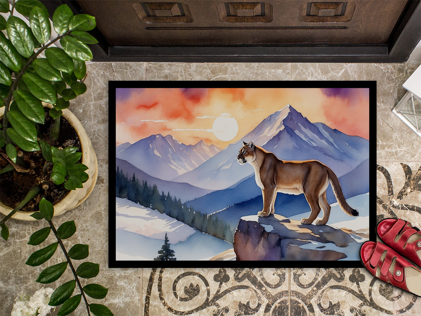 Caroline's Treasures Mountain Majesty Lion Doormat