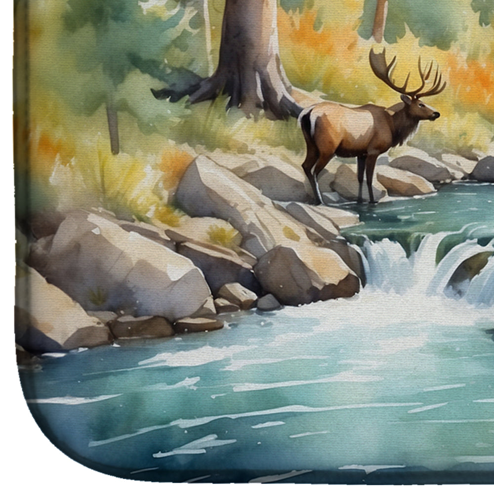 Caroline's Treasures Mountain Stream Dish Drying Mat