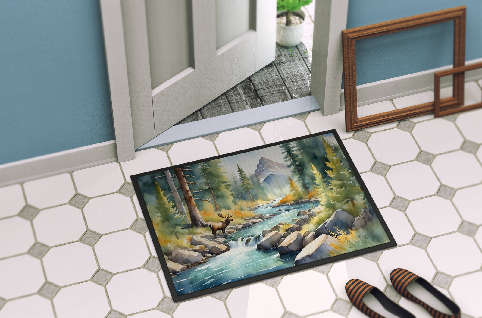 Caroline's Treasures Mountain Stream Doormat-24x36 Indoor / Outdoor Rug | Made in USA