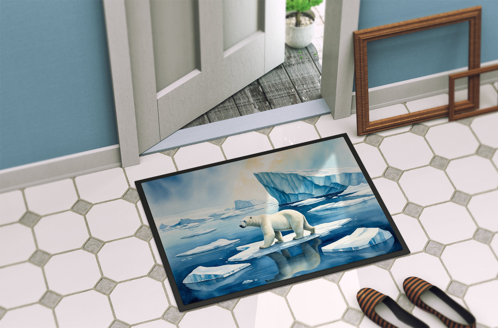 Caroline's Treasures Polar Bear on the Ice Doormat-24x36 Indoor / Outdoor Rug | Made in USA