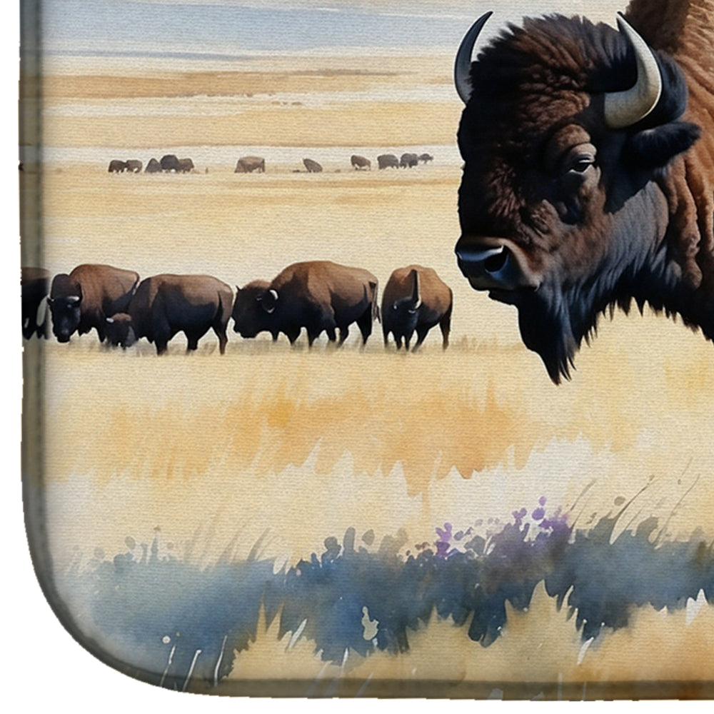 Caroline's Treasures Prairie Bison Dish Drying Mat