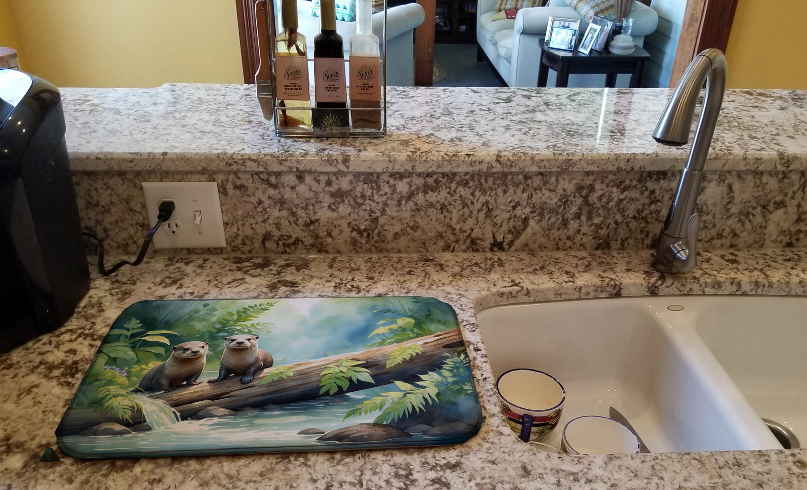 Caroline's Treasures River Otters at Play Dish Drying Mat