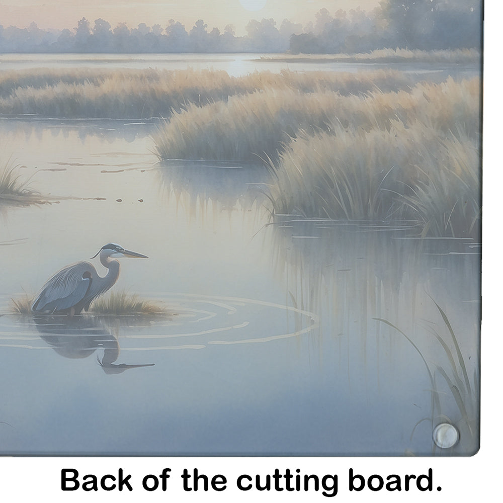 Caroline's Treasures Wetland Wonders Blue Heron Glass Cutting Boards – Durable, Decorative Kitchen Art