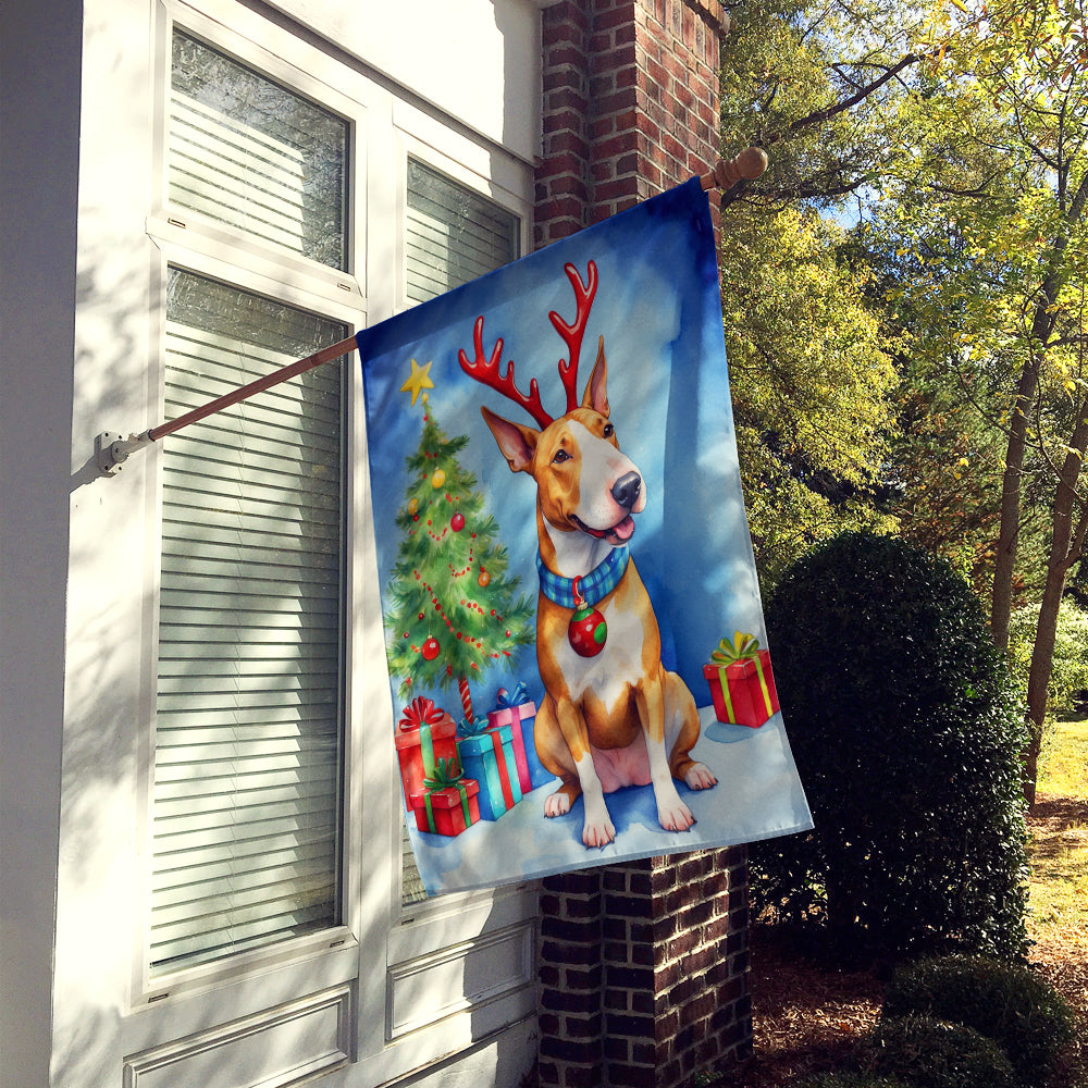 Caroline's Treasures Bull Terrier Christmas Reindeer House Flag