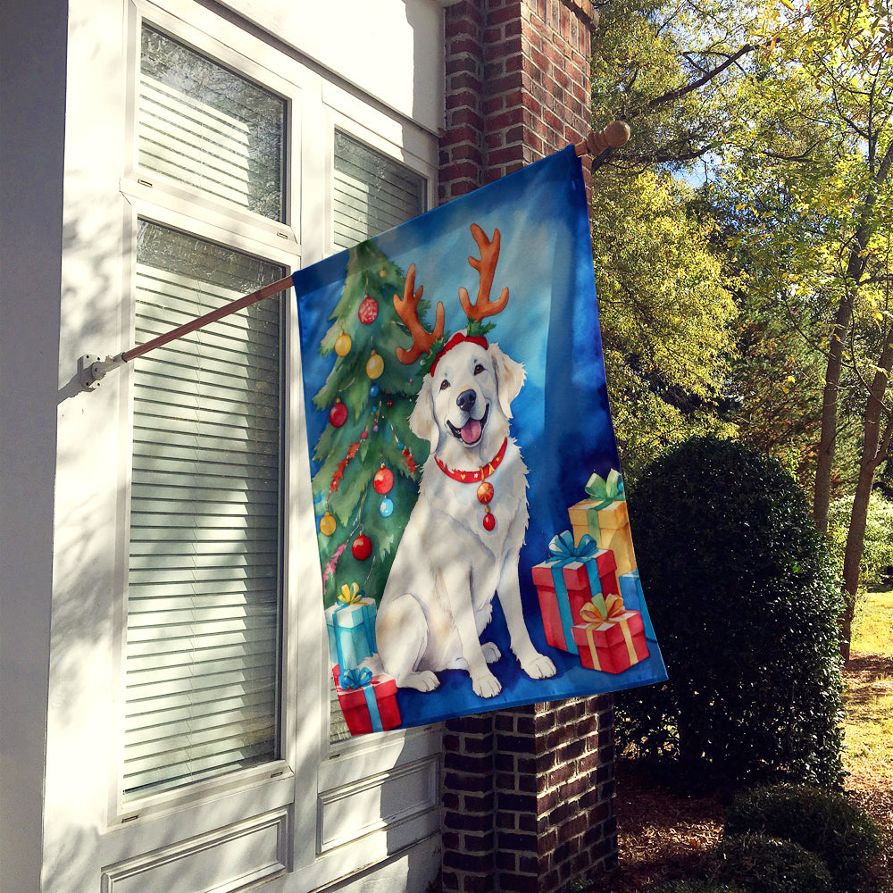 Caroline's Treasures Kuvasz Christmas Reindeer House Flag