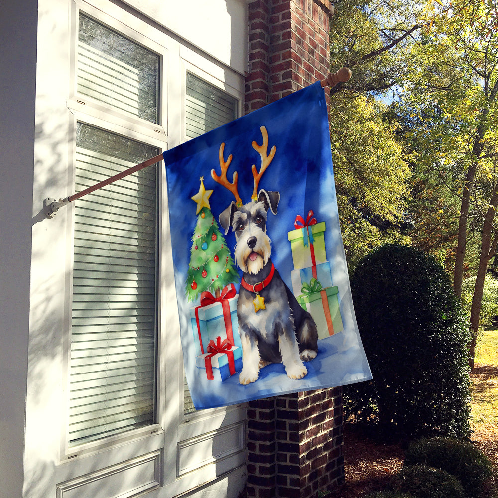 Caroline's Treasures Schnauzer Christmas Reindeer House Flag