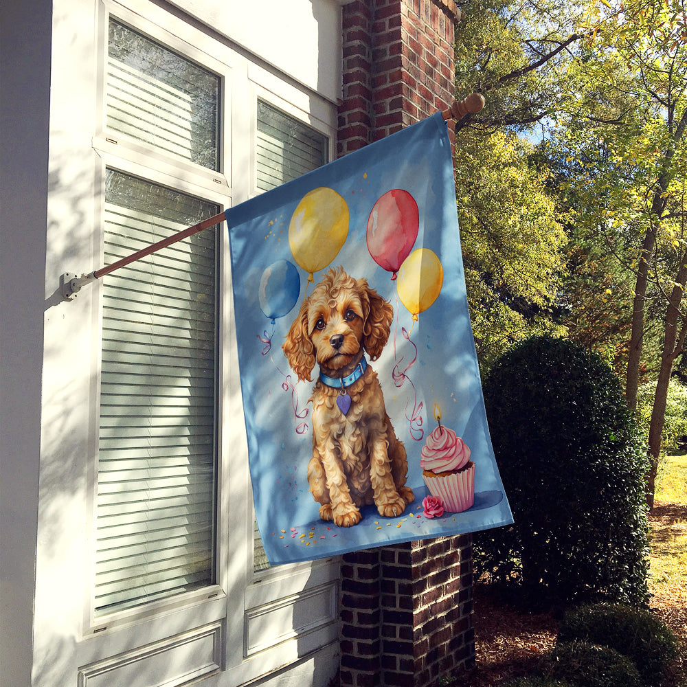 Caroline's Treasures Cockapoo Happy Birthday House Flag