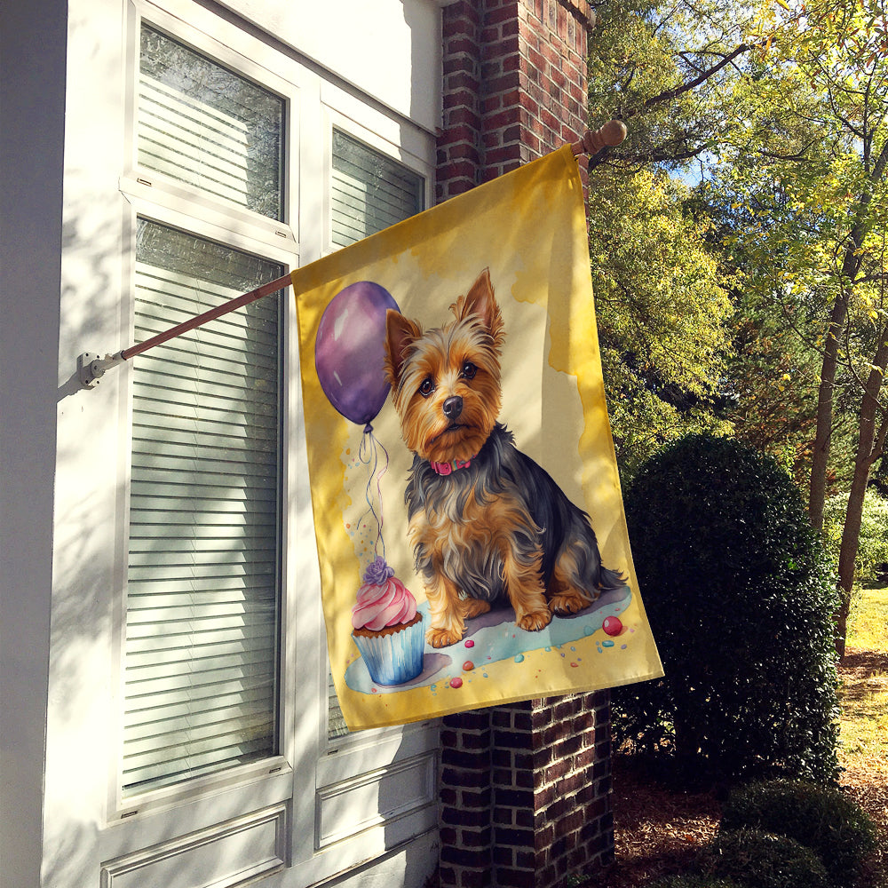 Caroline's Treasures Silky Terrier Happy Birthday House Flag