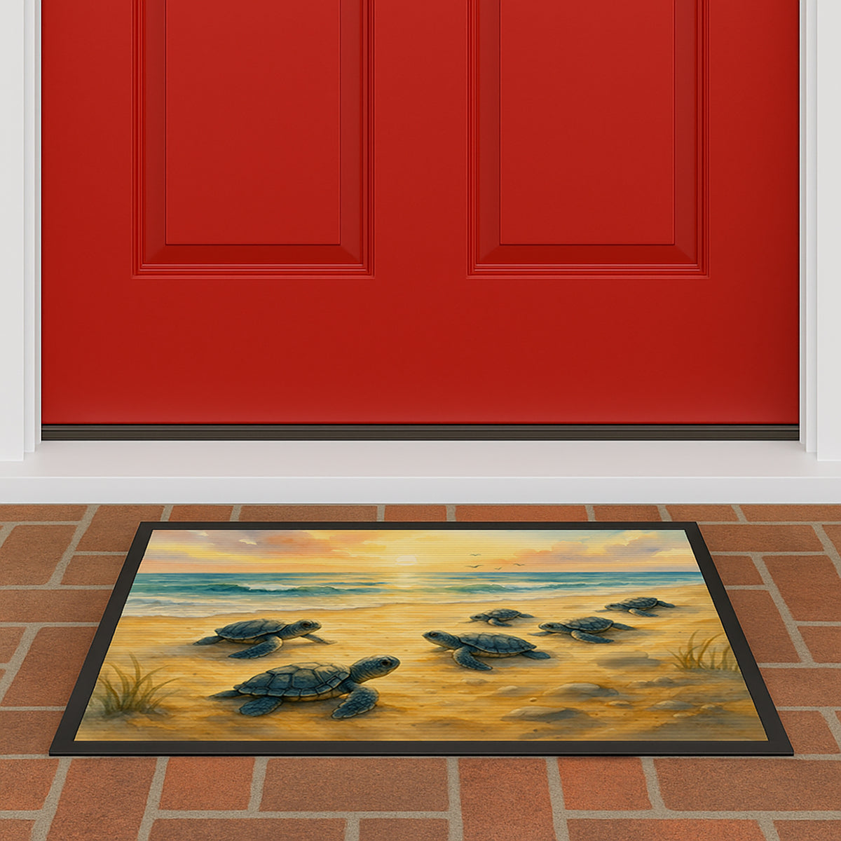 Caroline's Treasures Turtle Hatchlings Doormat-24x36 Indoor / Outdoor Rug | Made in USA