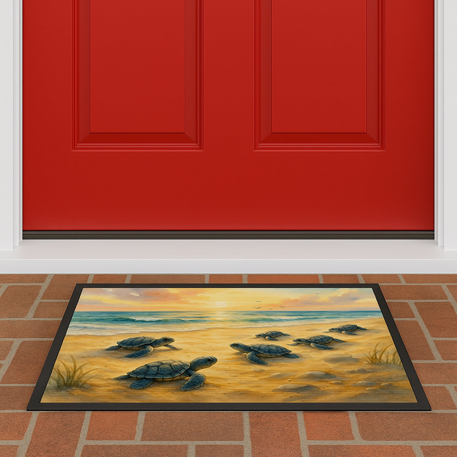 Caroline's Treasures Turtle Hatchlings Doormat-24x36 Indoor / Outdoor Rug | Made in USA