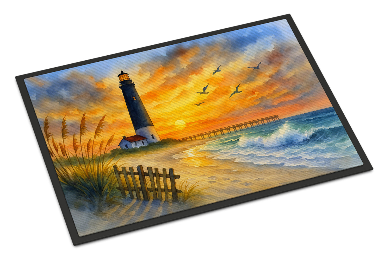 Caroline's Treasures Beach Lighthouse Doormat-24x36 Indoor / Outdoor Rug | Made in USA