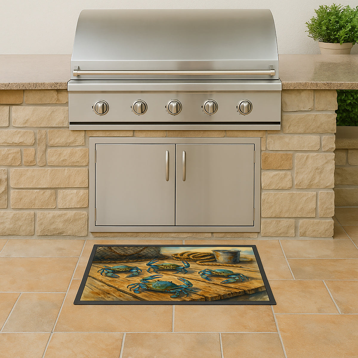 Caroline's Treasures Crabs Stand Off Doormat