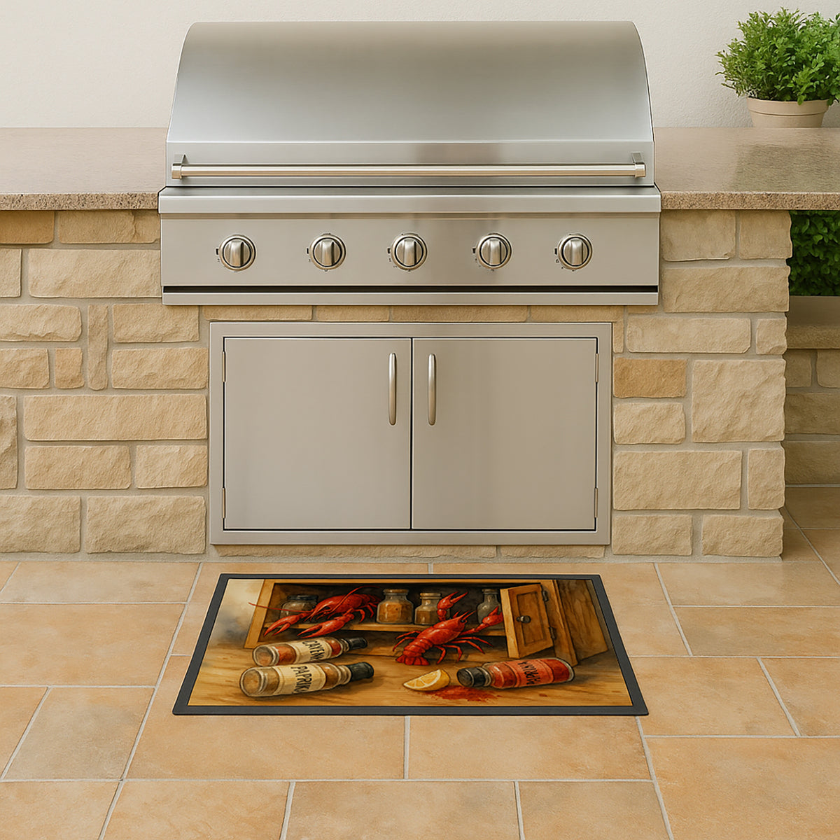 Caroline's Treasures Crawfish and Spice Rack Doormat