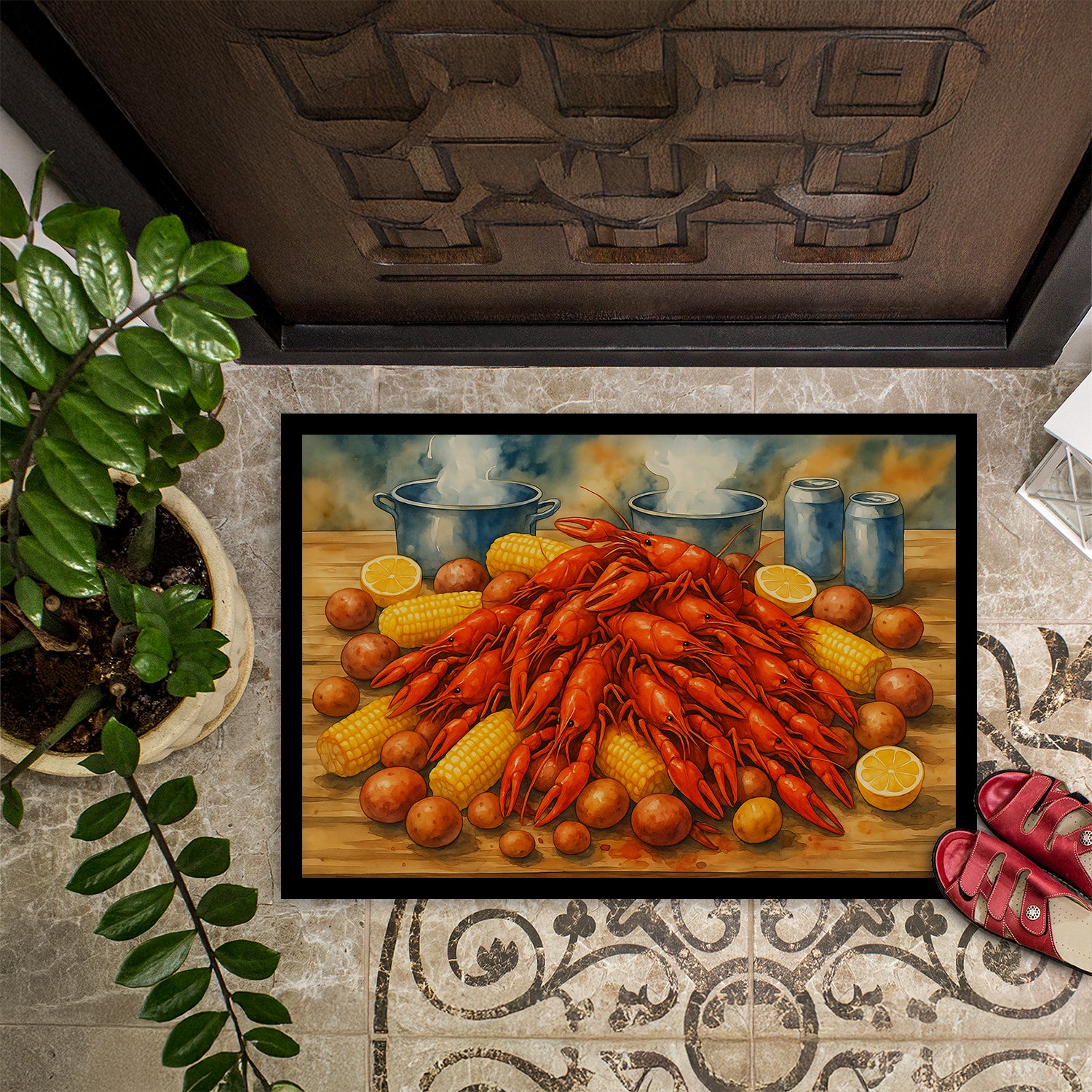 Caroline's Treasures Crawfish Boil Doormat