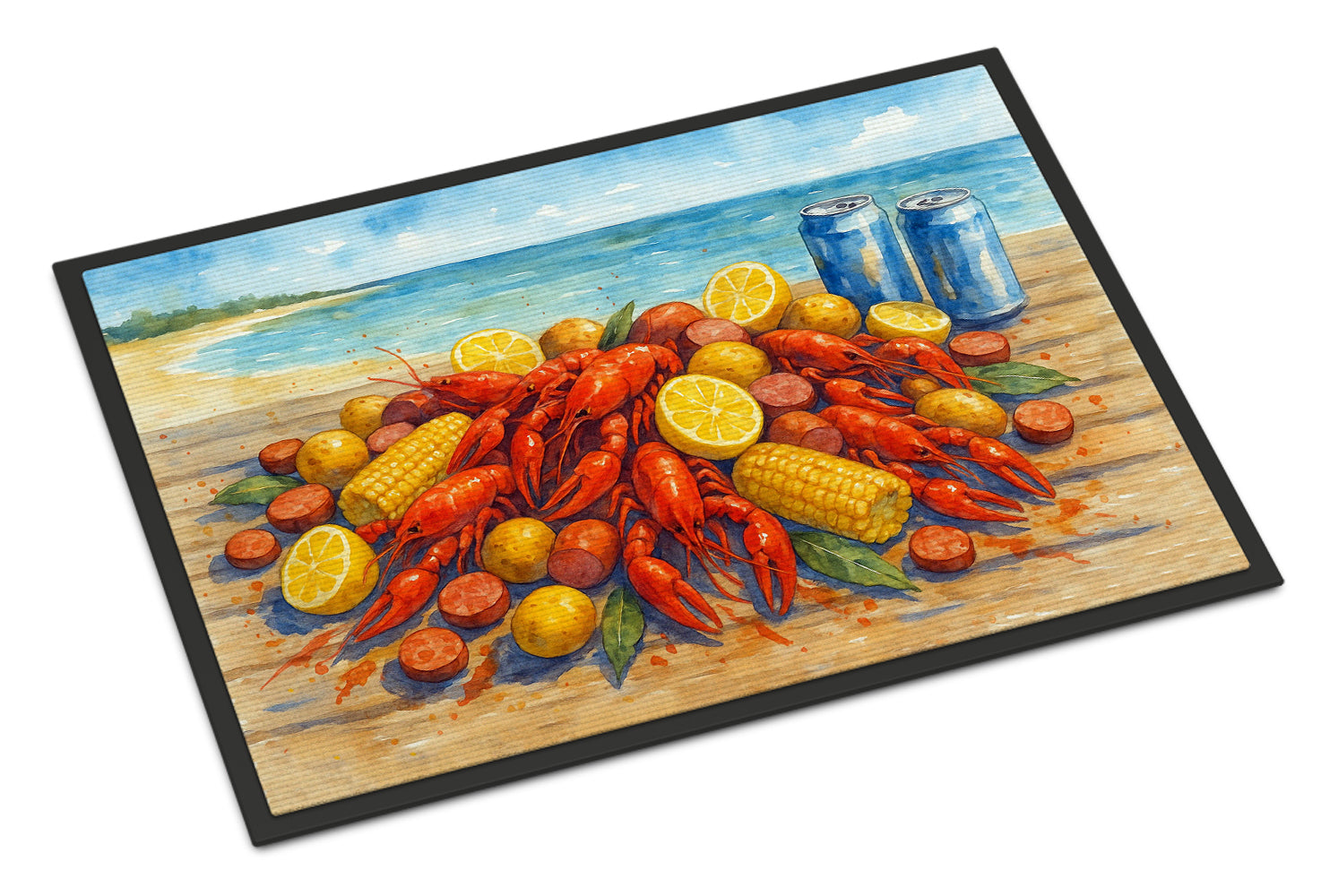 Caroline's Treasures Crawfish on the Beach Doormat