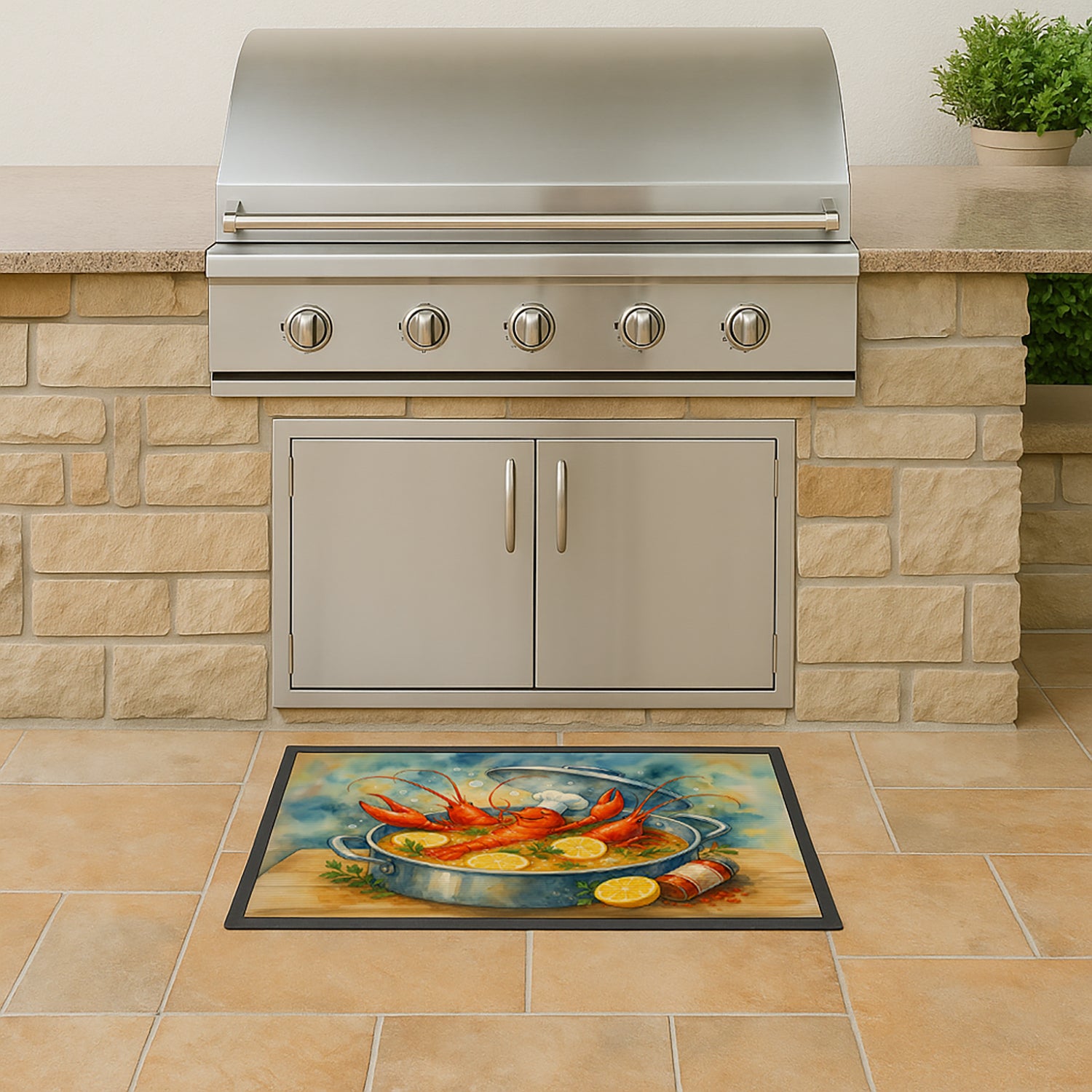 Caroline's Treasures Crawfish Spa Day Doormat