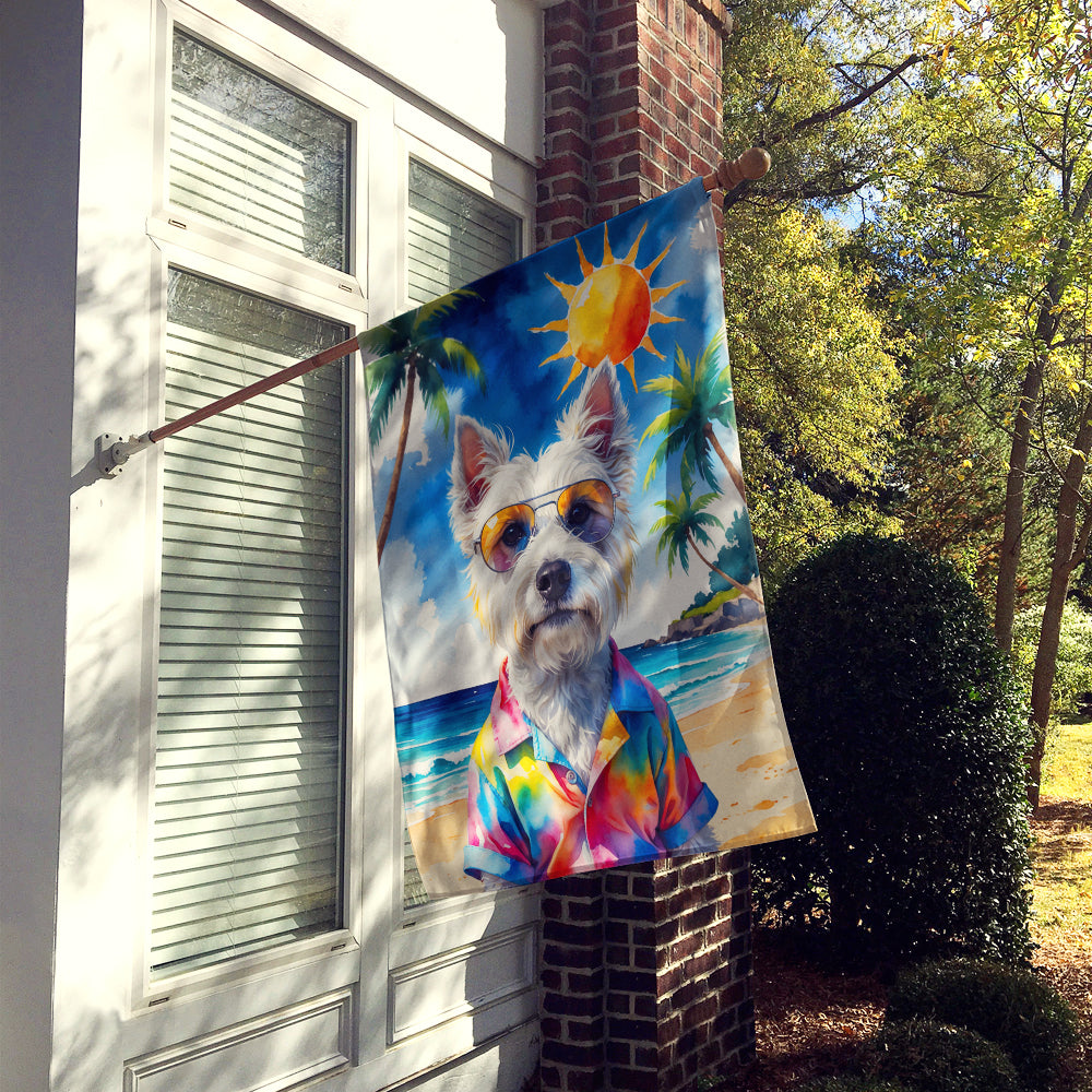 Caroline's Treasures Westie Summer Beach Time House Flag
