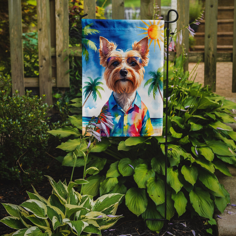 Caroline's Treasures Yorkshire Terrier Summer Beach Time Garden Flag